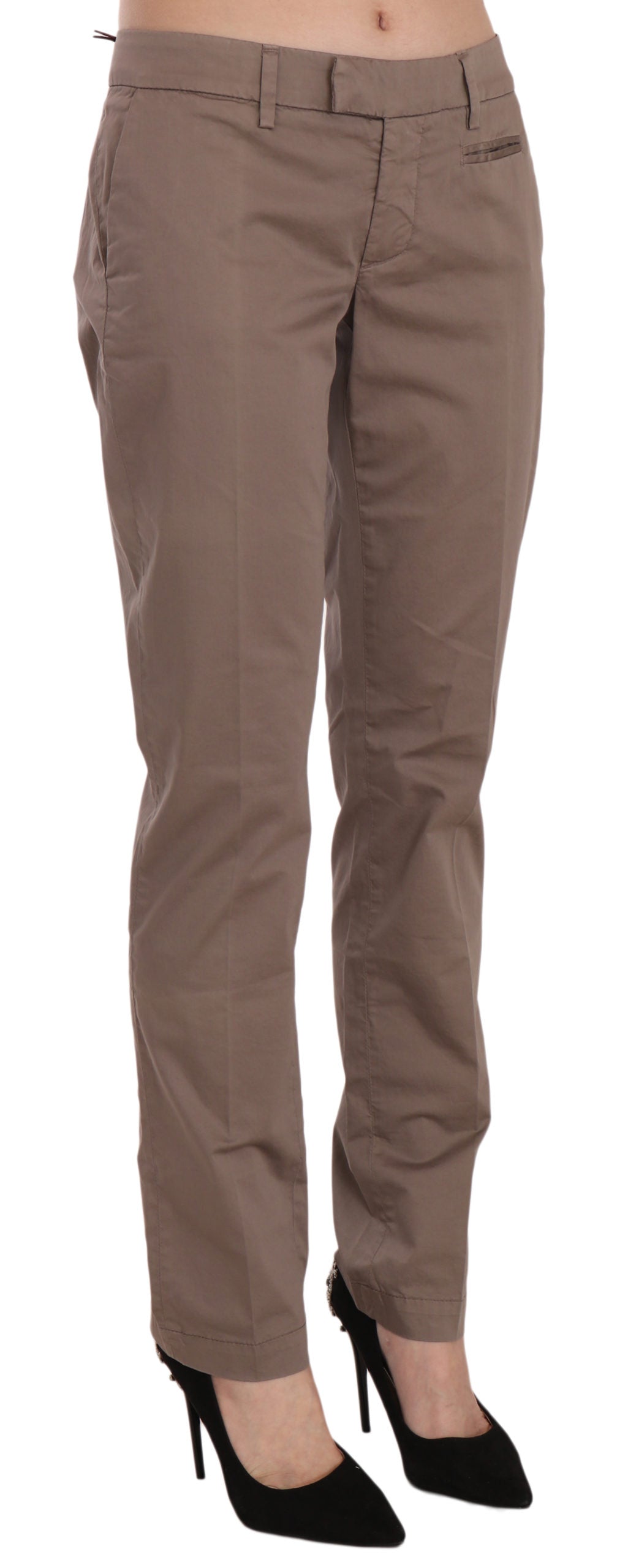 Dondup Brown Low Waist Straight Cut Trouser Pant $625.00 Dondup Luzworld