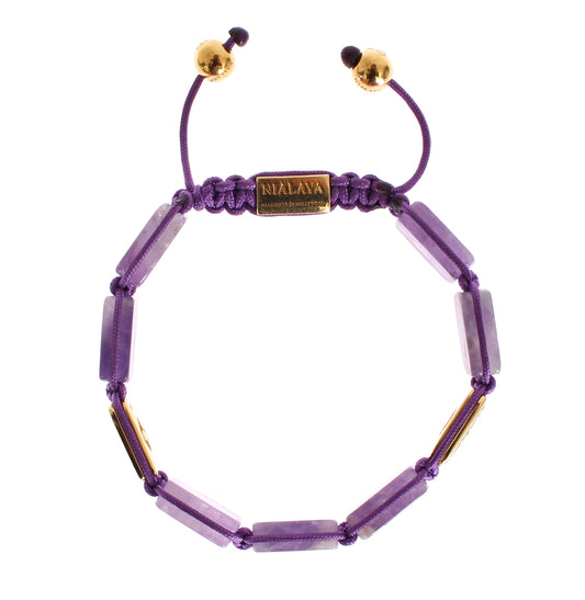 Nialaya CZ Amethyst 18K Gold 925 Bracelet $626.00 Nialaya Luzworld