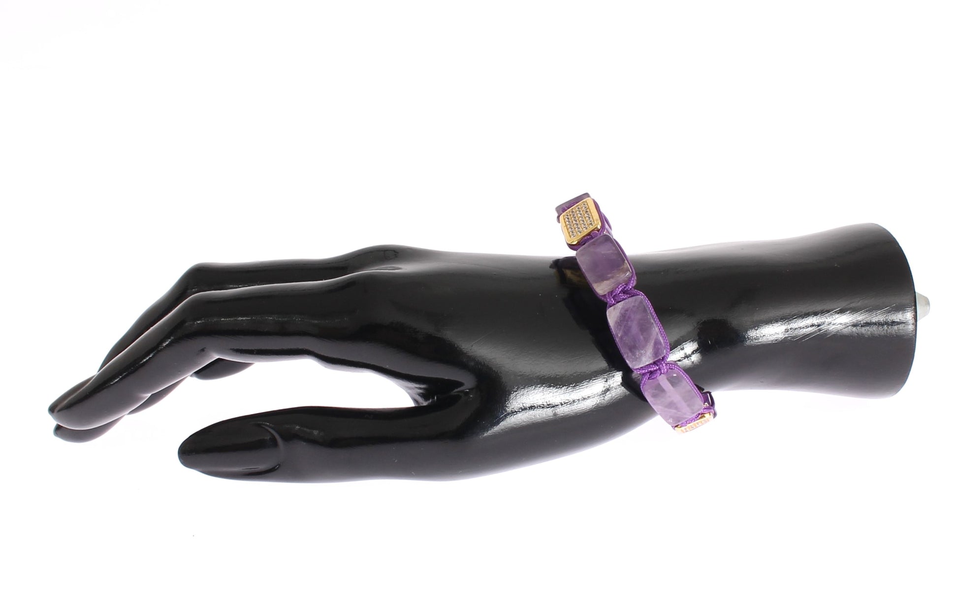 Nialaya CZ Amethyst 18K Gold 925 Bracelet $626.00 Nialaya Luzworld