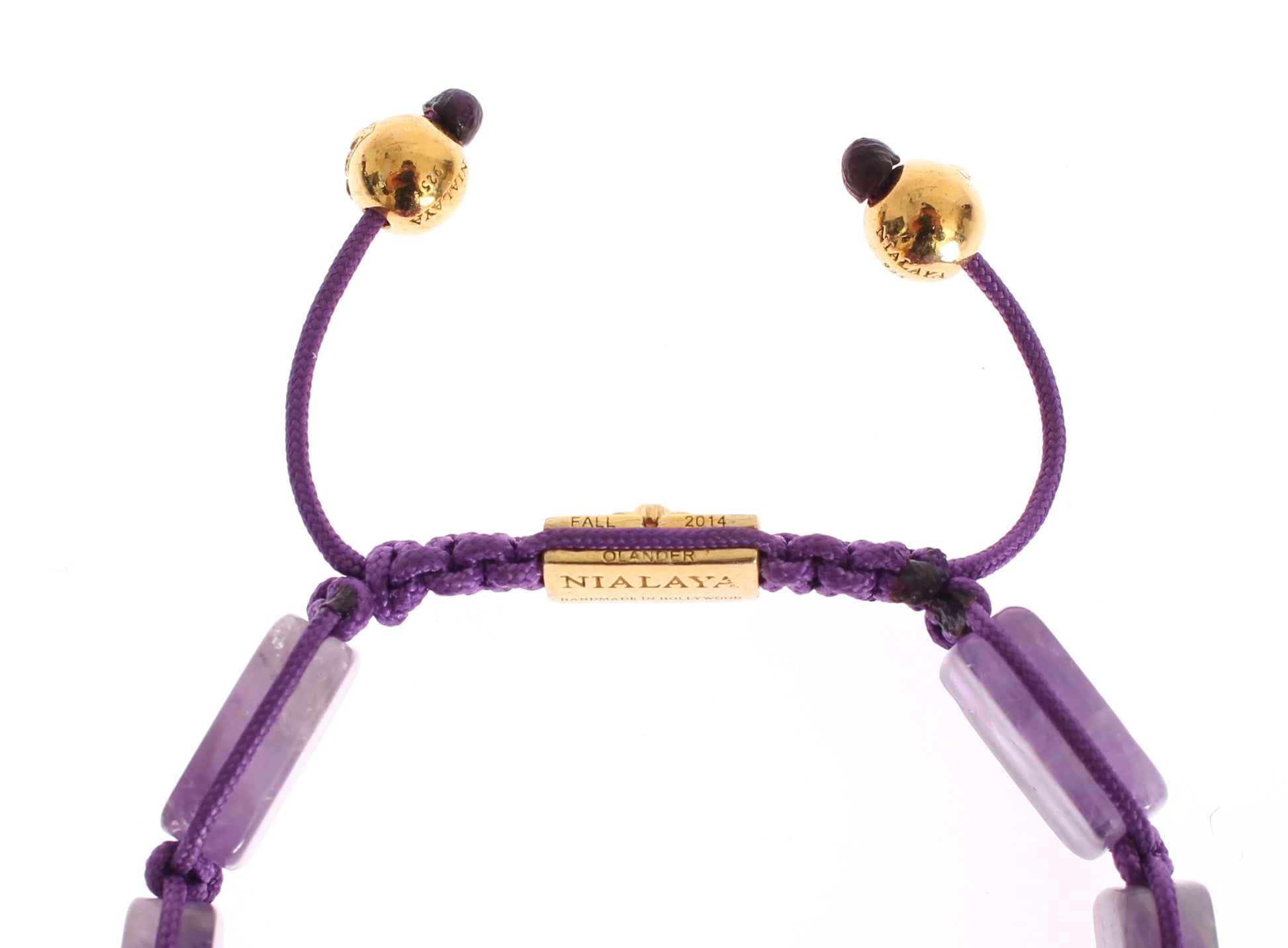 Nialaya CZ Amethyst 18K Gold 925 Bracelet $626.00 Nialaya Luzworld