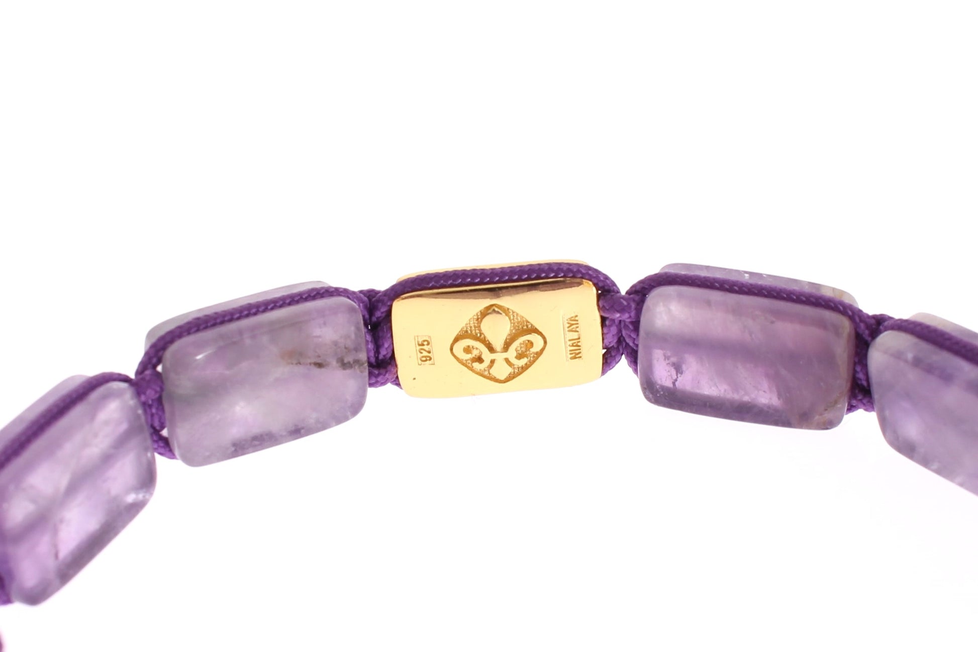 Nialaya CZ Amethyst 18K Gold 925 Bracelet $626.00 Nialaya Luzworld
