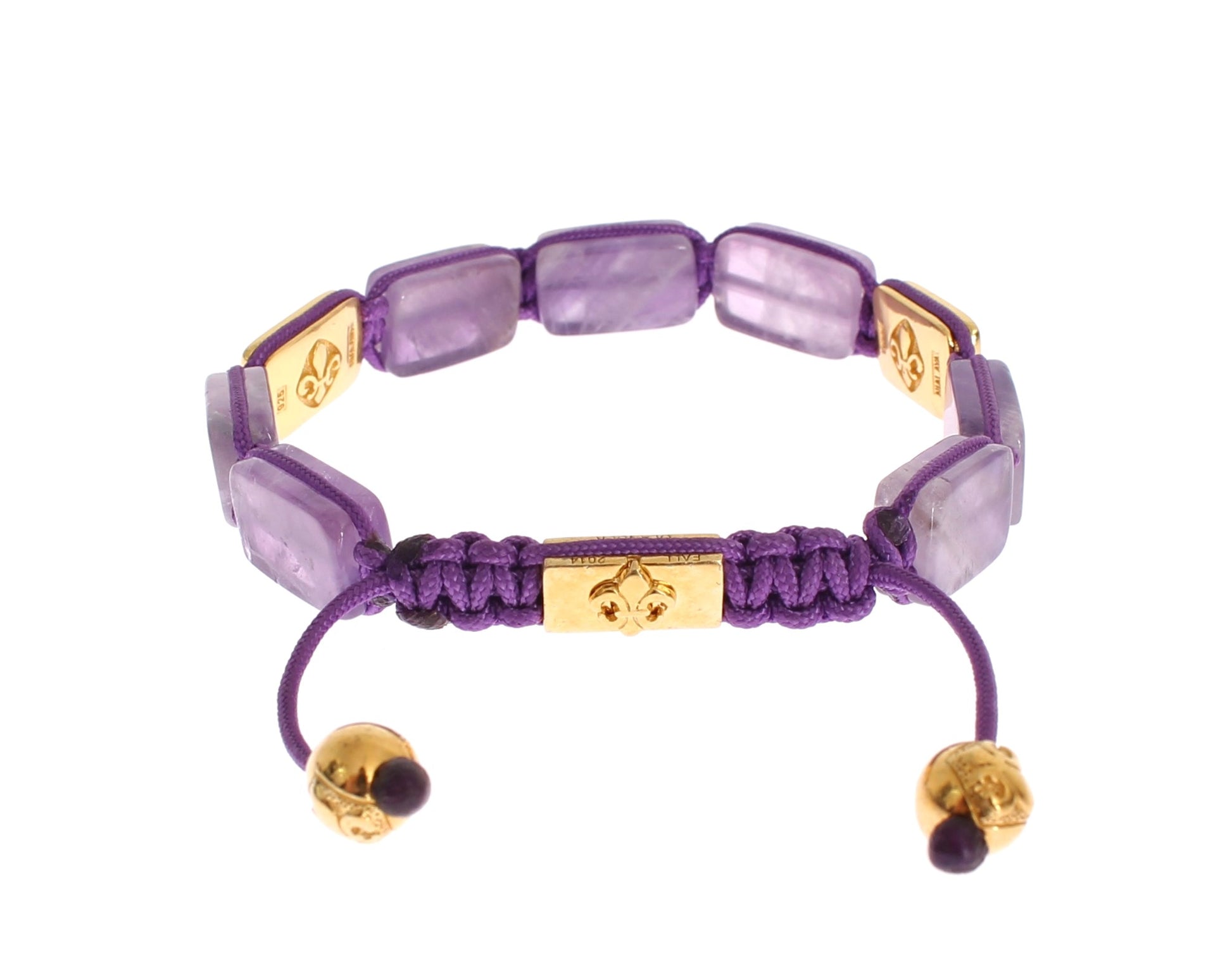 Nialaya CZ Amethyst 18K Gold 925 Bracelet $626.00 Nialaya Luzworld