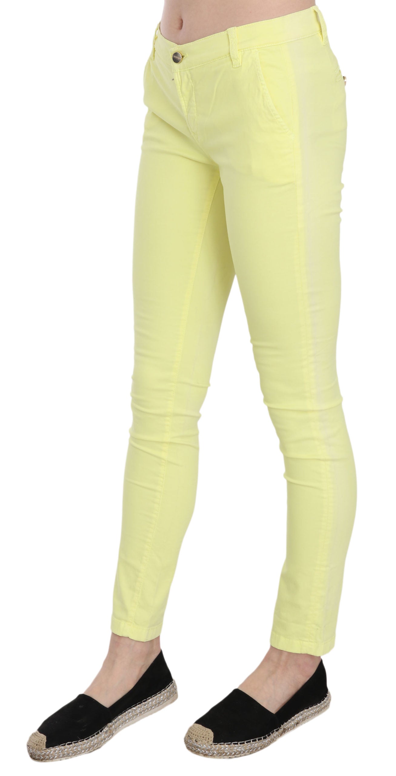 PINKO Yellow Cotton Stretch Low Waist Skinny Casual Trouser Pants $625.00 PINKO Luzworld