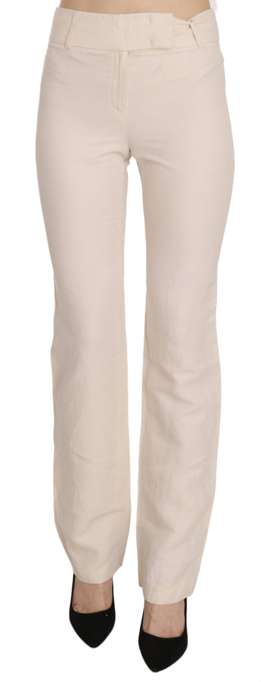 LAUREL White High Waist Silk Blend Flared Dress Trousers Pants $573.00 LAUREL Luzworld