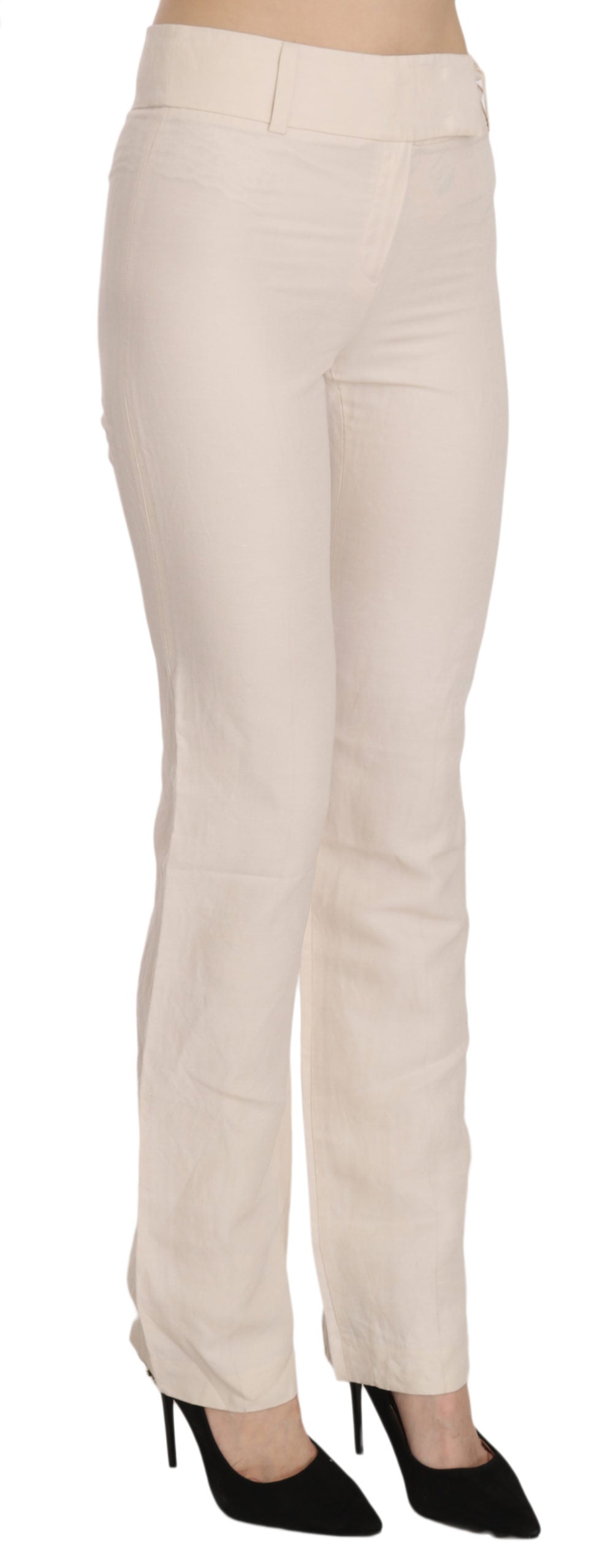LAUREL White High Waist Silk Blend Flared Dress Trousers Pants $573.00 LAUREL Luzworld