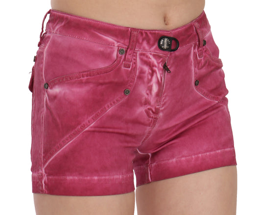 PLEIN SUD Pink Mid Waist Cotton Mini Denim Shorts $264.00 PLEIN SUD Luzworld