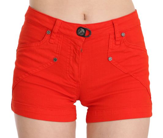 PLEIN SUD Orange Mid Waist Cotton Denim Mini $264.00 PLEIN SUD Luzworld