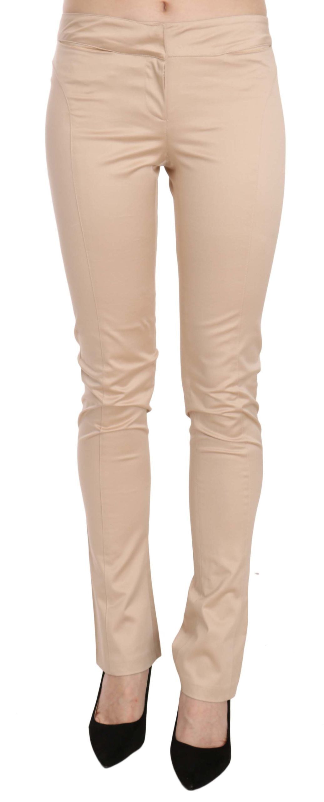 Just Cavalli Cream Low Waist Skinny Formal Trousers Pants $573.00 Just Cavalli Luzworld