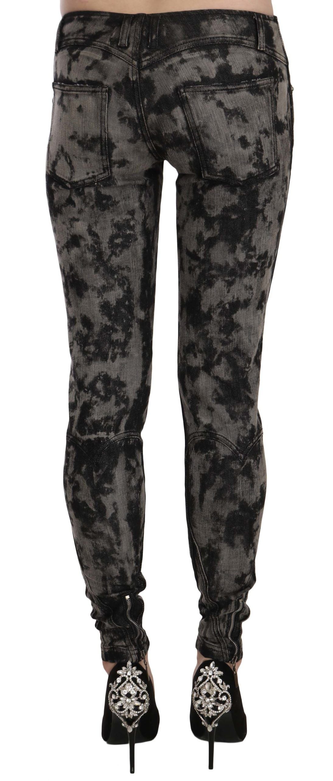 Just Cavalli Black Gray Faded Low Waist Skinny Denim Trousers Jeans $573.00 Just Cavalli Luzworld