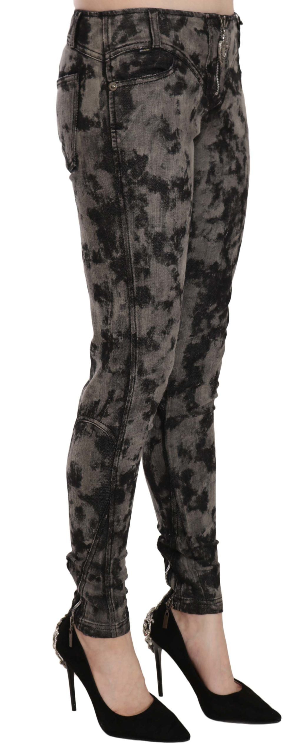 Just Cavalli Black Gray Faded Low Waist Skinny Denim Trousers Jeans $573.00 Just Cavalli Luzworld