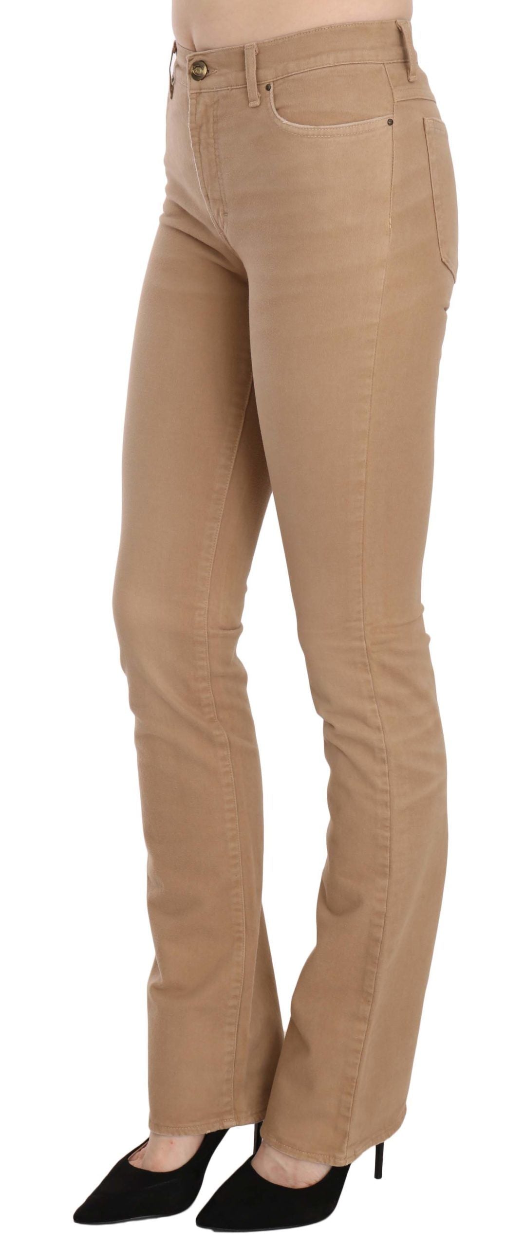 Just Cavalli Brown Cotton Stretch Mid Waist Skinny Trousers Pants $573.00 Just Cavalli Luzworld