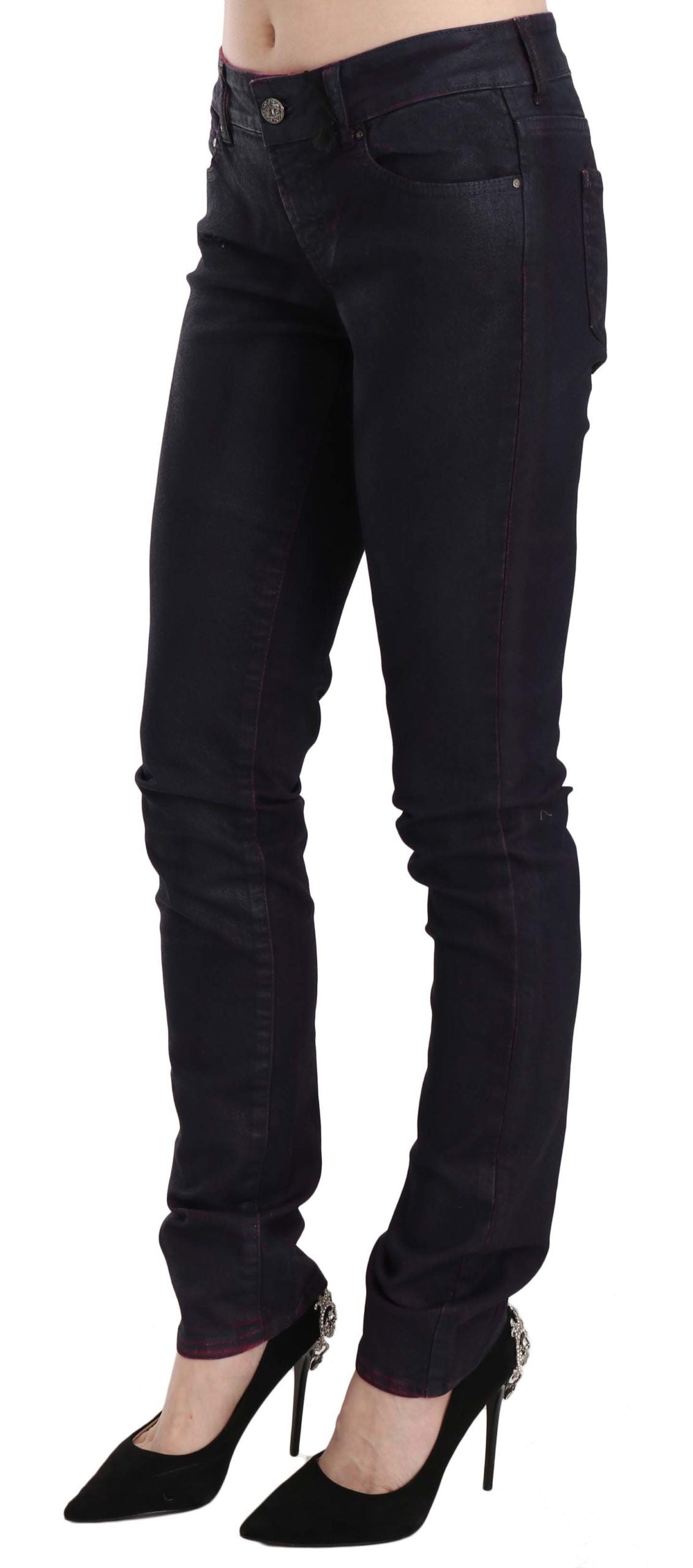 Just Cavalli Black Cotton Low Waist Skinny Denim Pants $573.00 Just Cavalli Luzworld
