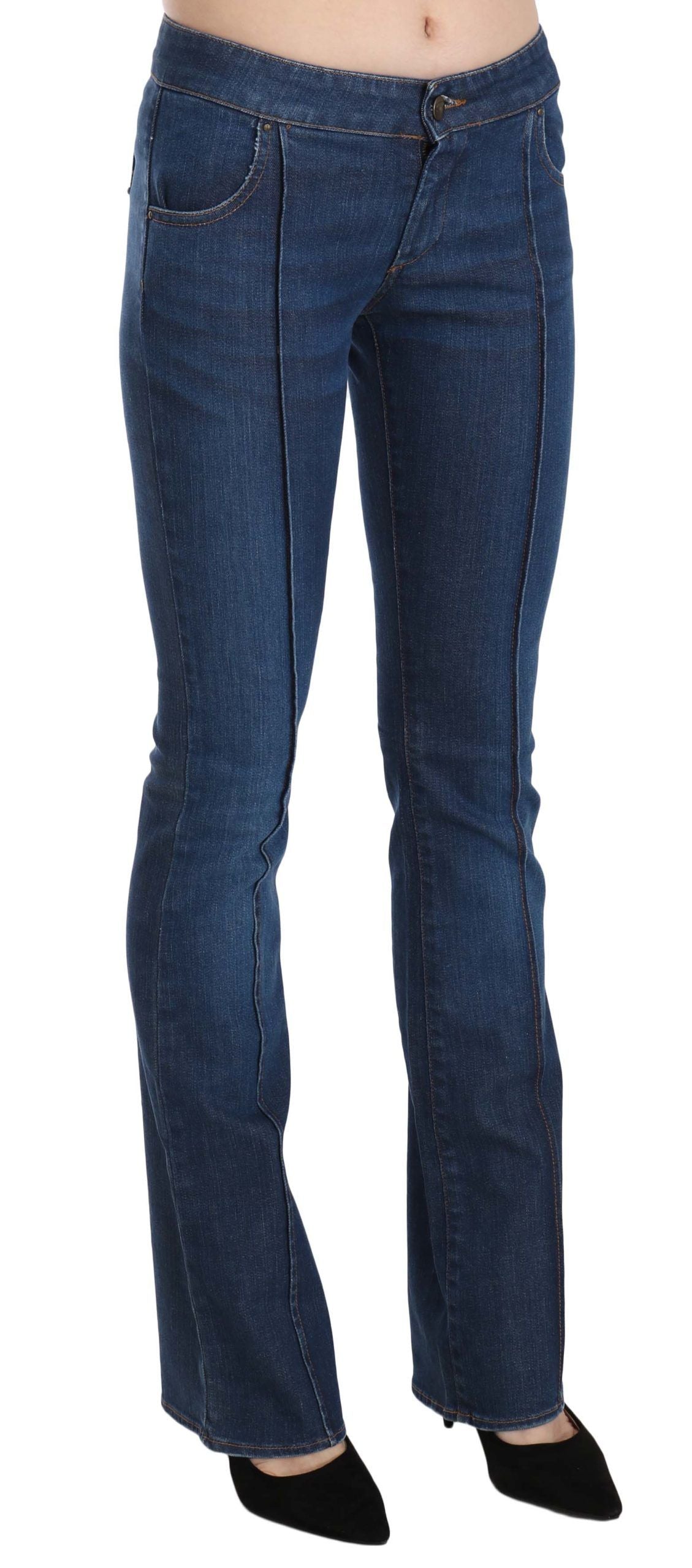 Just Cavalli Blue Low Waist Boot Cut Denim Pants Jeans $573.00 Just Cavalli Luzworld