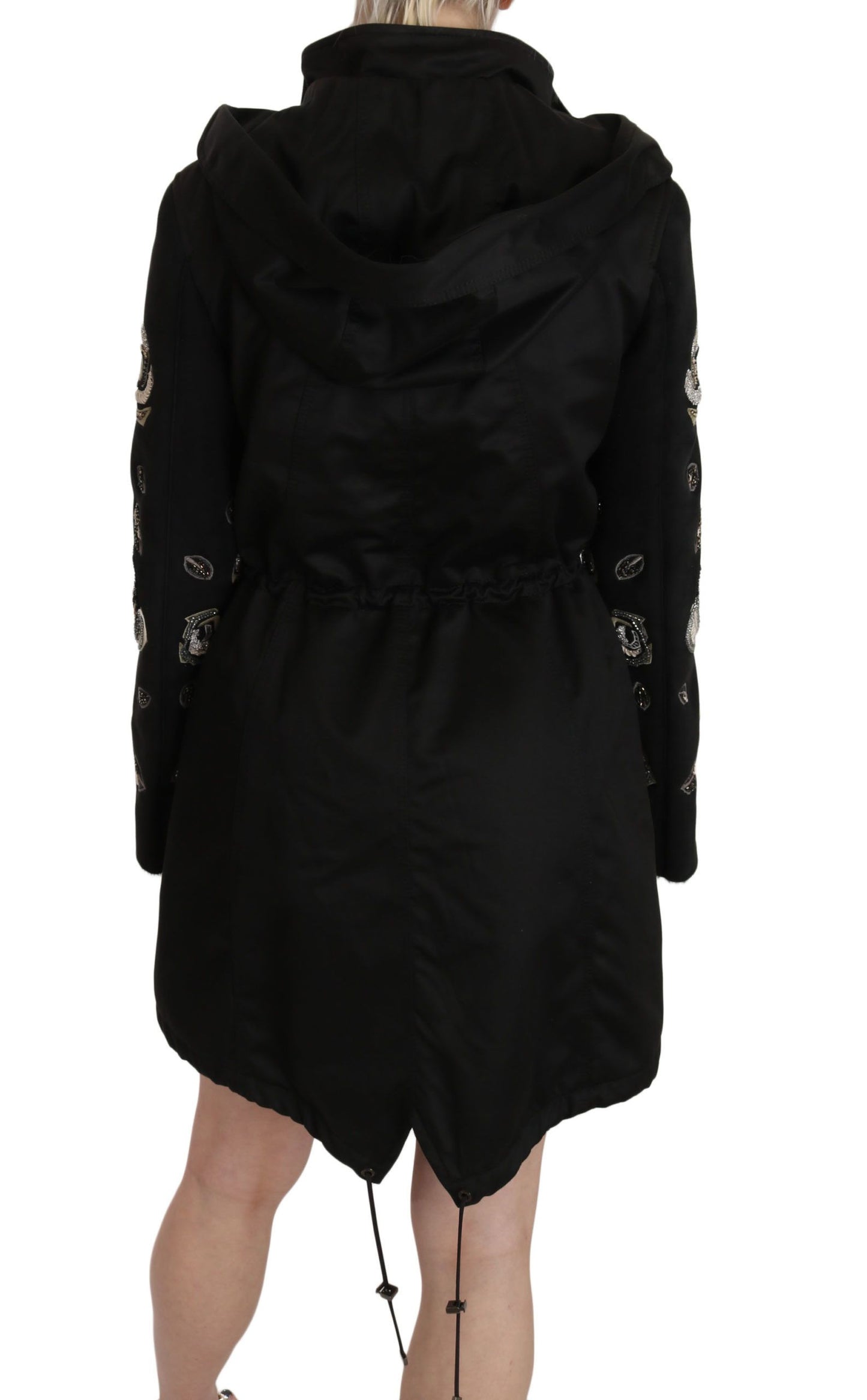 John Richmond Floral Sequined Beaded Hooded Jacket Coat $5770.00 John Richmond Luzworld