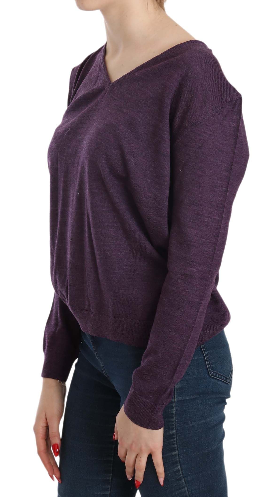 BYBLOS Purple V-neck Long Sleeve Pullover Top $254.00 BYBLOS Luzworld