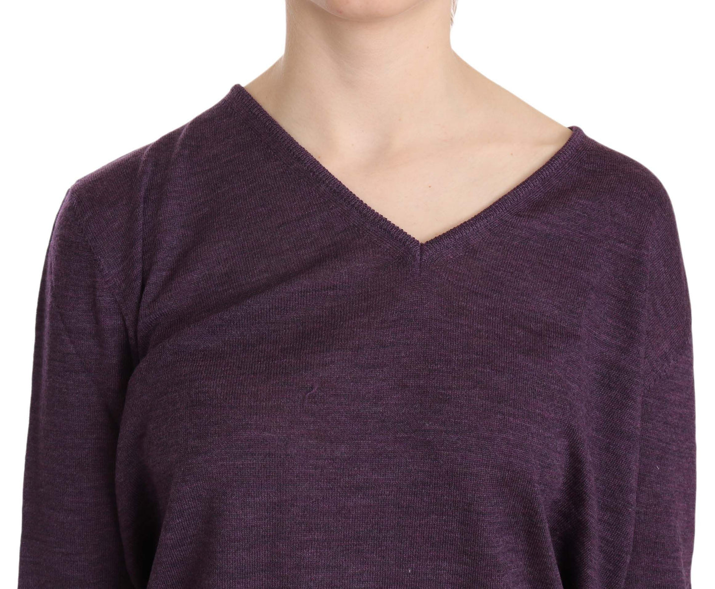 BYBLOS Purple V-neck Long Sleeve Pullover Top $254.00 BYBLOS Luzworld