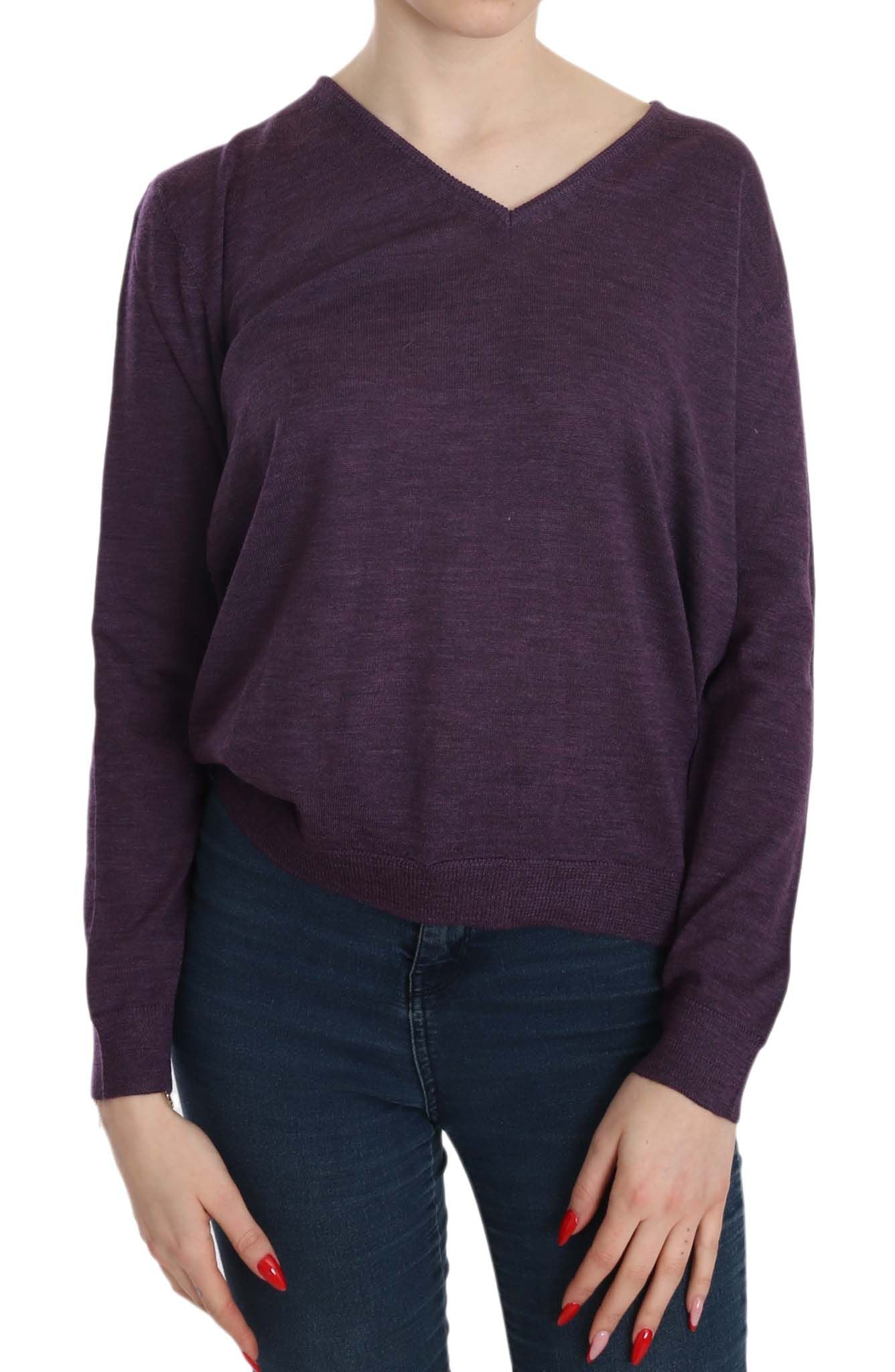 BYBLOS Purple V-neck Long Sleeve Pullover Top $254.00 BYBLOS Luzworld