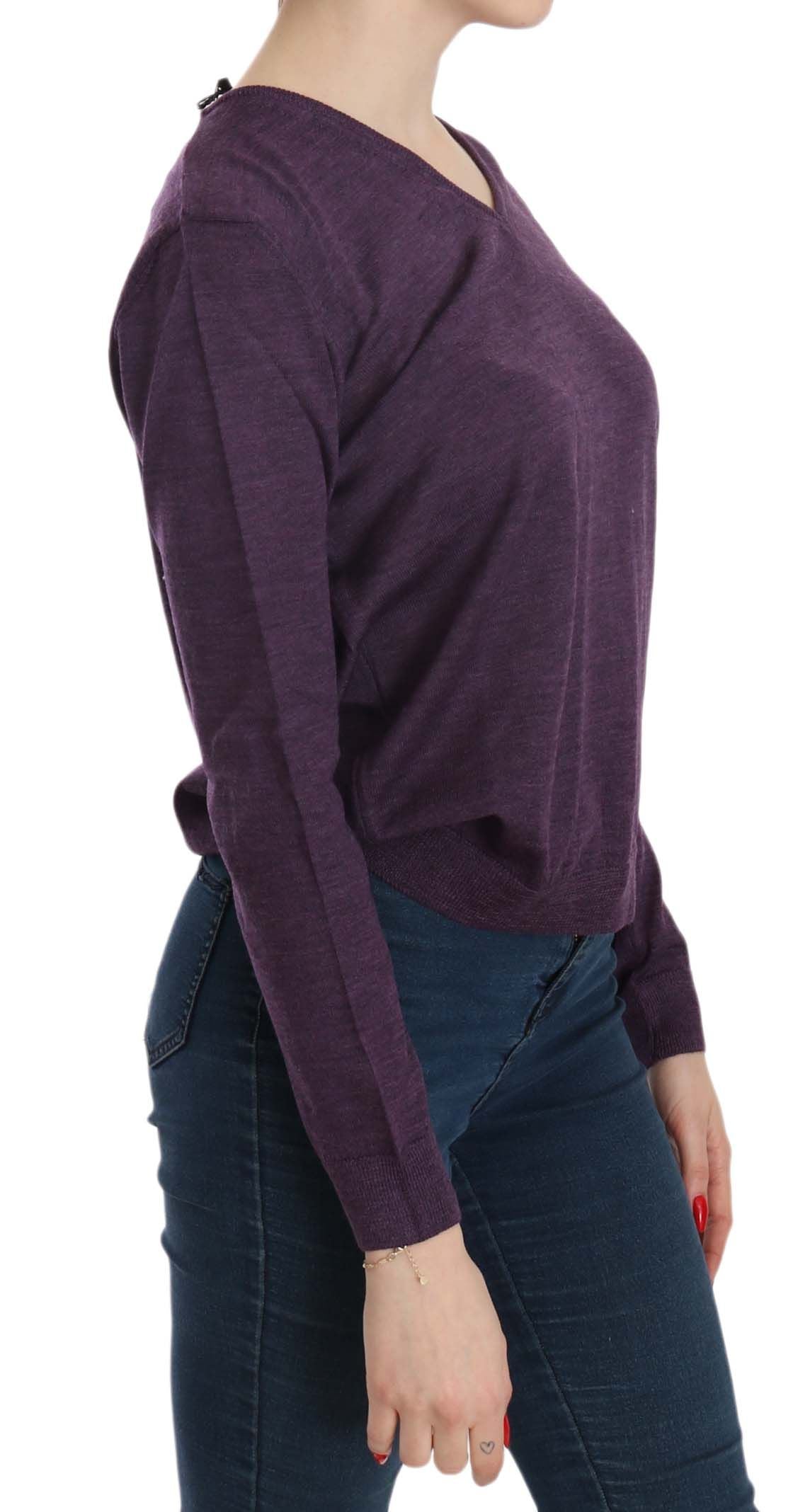 BYBLOS Purple V-neck Long Sleeve Pullover Top $254.00 BYBLOS Luzworld