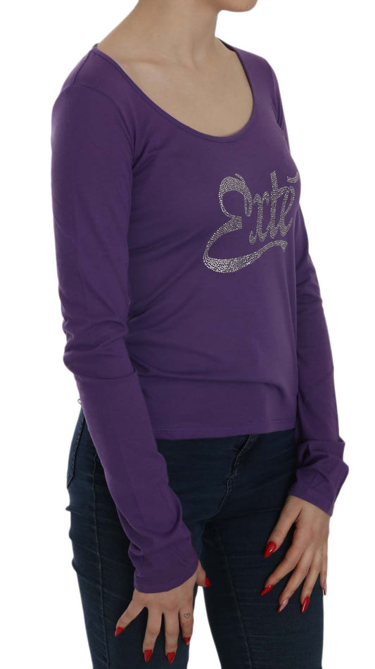 Exte Purple Crystal Embellished Long Sleeve Casual Top $244.00 Exte Luzworld