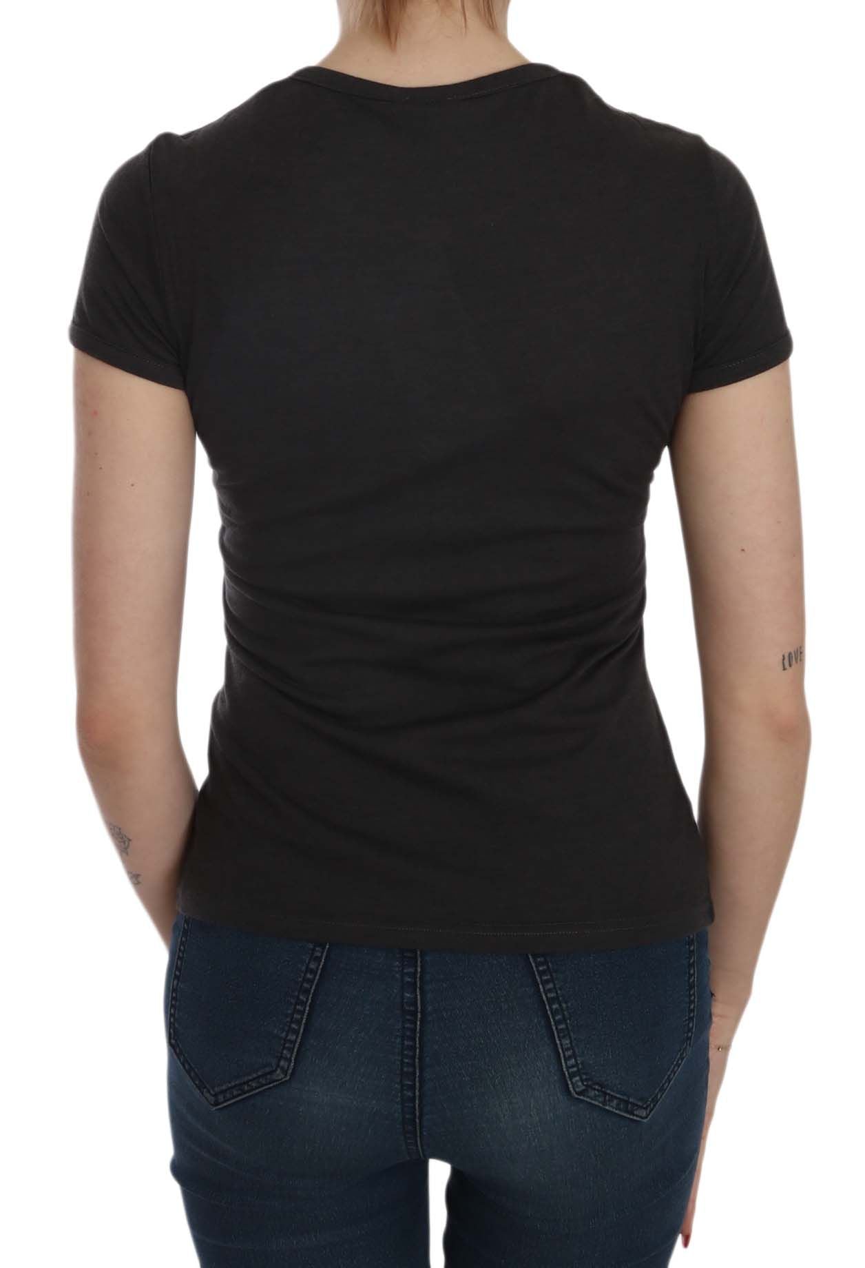 Exte Black Hearts Print Short Sleeve Casual Shirt Top $254.00 Exte Luzworld