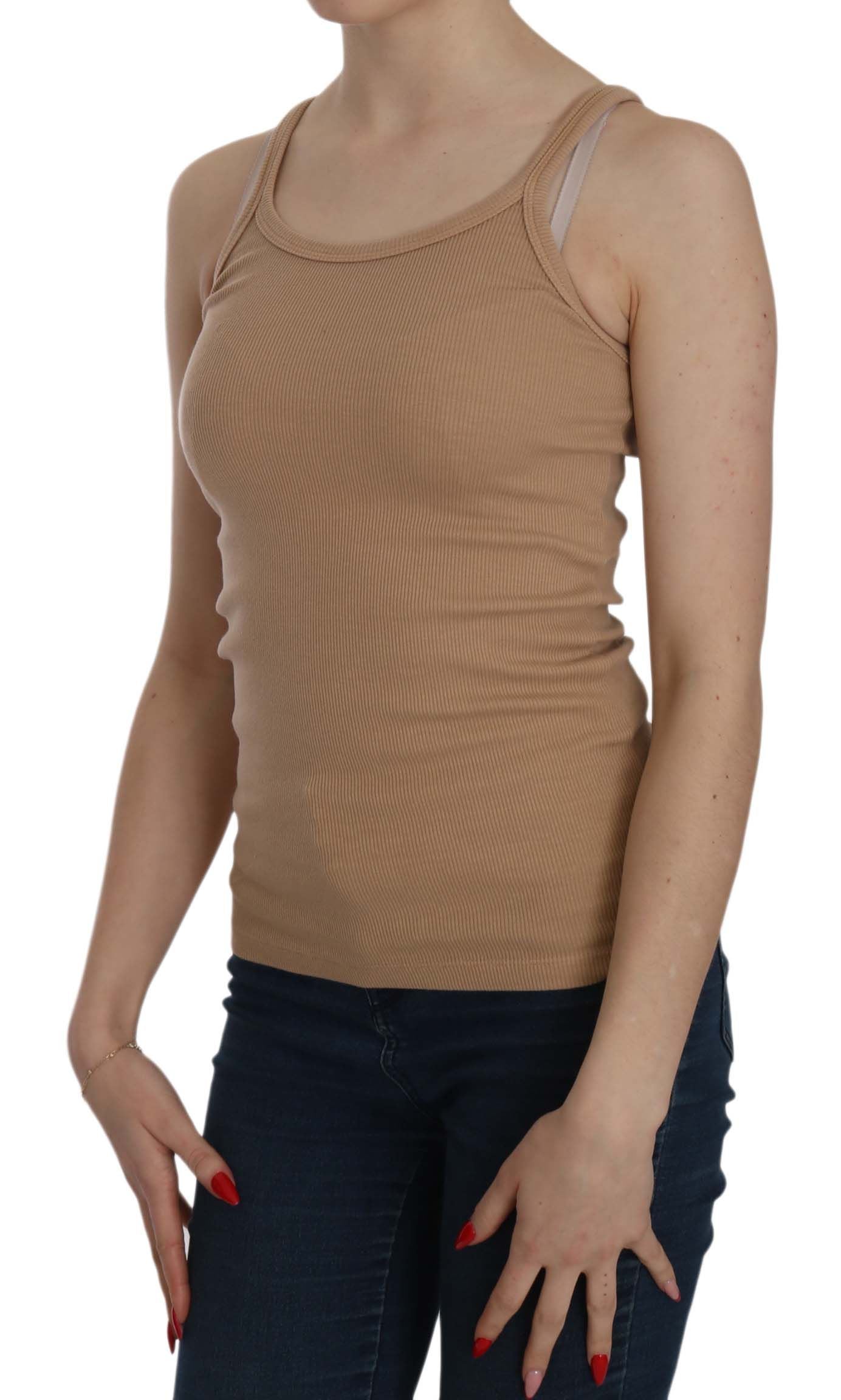 PINK MEMORIES Beige Sleeveless Spaghetti Strap Tank Blouse $254.00 PINK MEMORIES Luzworld