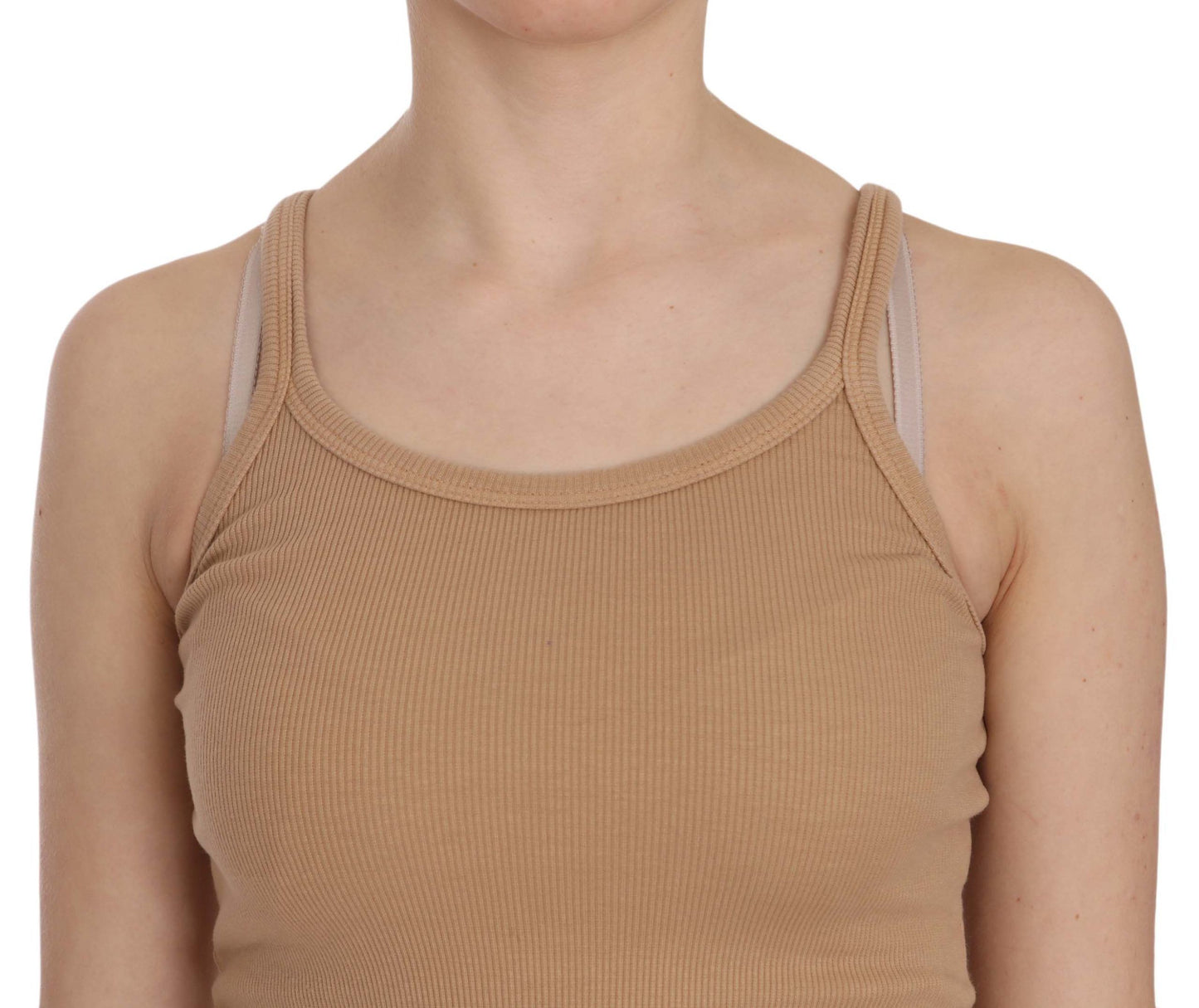 PINK MEMORIES Beige Sleeveless Spaghetti Strap Tank Blouse $254.00 PINK MEMORIES Luzworld