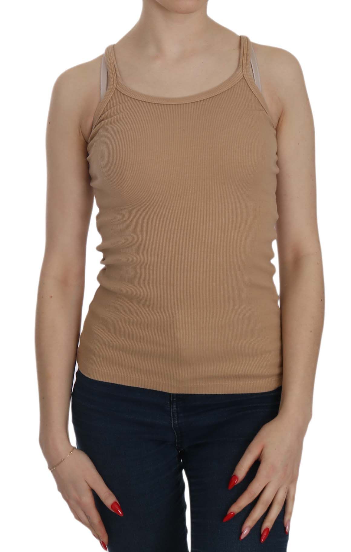 PINK MEMORIES Beige Sleeveless Spaghetti Strap Tank Blouse $254.00 PINK MEMORIES Luzworld