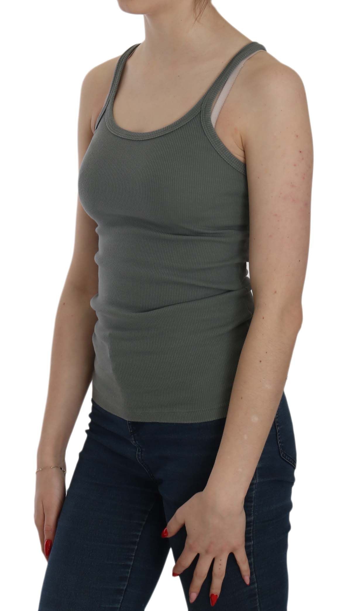 PINK MEMORIES Green Sleeveless Spaghetti Tank T-Shirt Blouse $254.00 PINK MEMORIES Luzworld