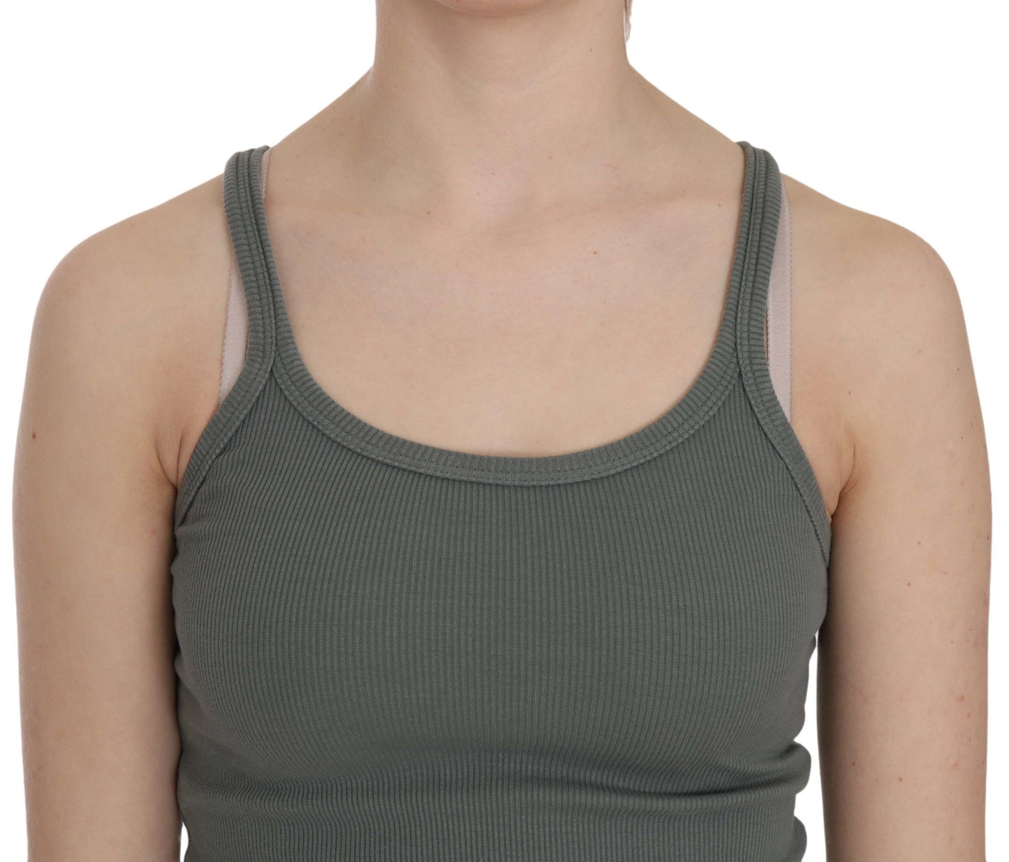 PINK MEMORIES Green Sleeveless Spaghetti Tank T-Shirt Blouse $254.00 PINK MEMORIES Luzworld