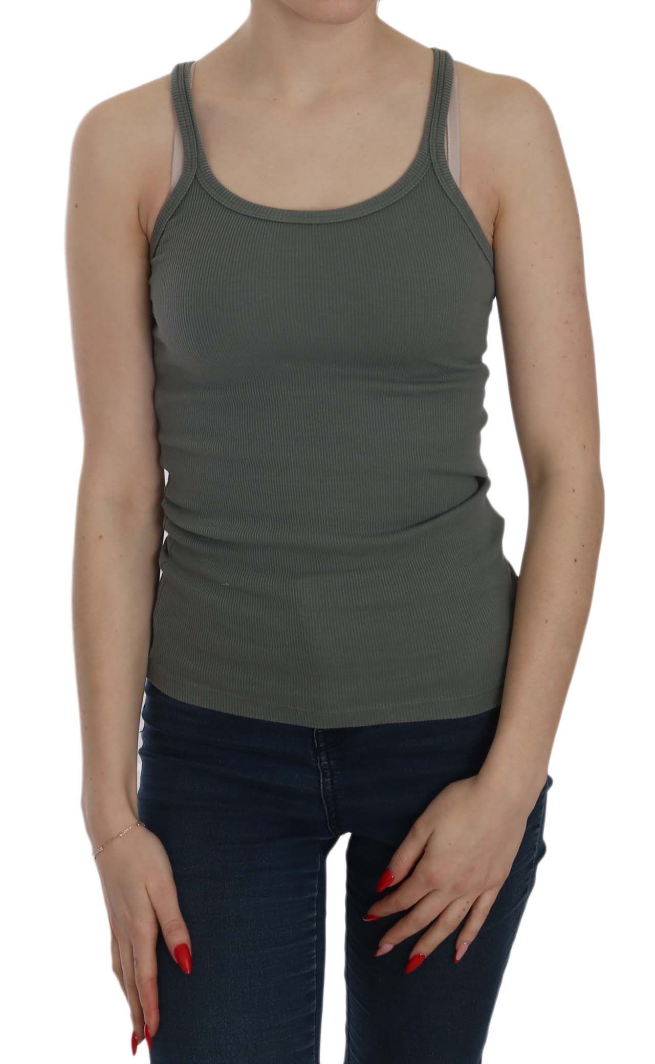PINK MEMORIES Green Sleeveless Spaghetti Tank T-Shirt Blouse $254.00 PINK MEMORIES Luzworld