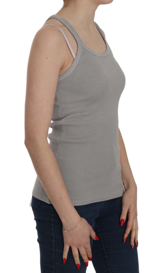 PINK MEMORIES Grey Sleeveless Spaghetti Strap Shirt $254.00 PINK MEMORIES Luzworld