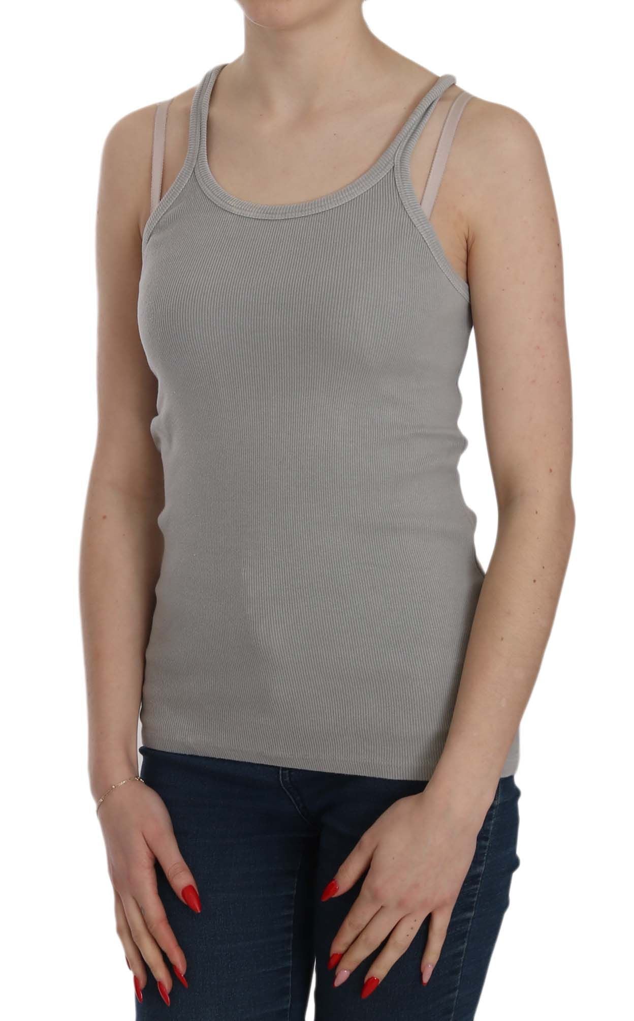 PINK MEMORIES Grey Sleeveless Spaghetti Strap Shirt $254.00 PINK MEMORIES Luzworld