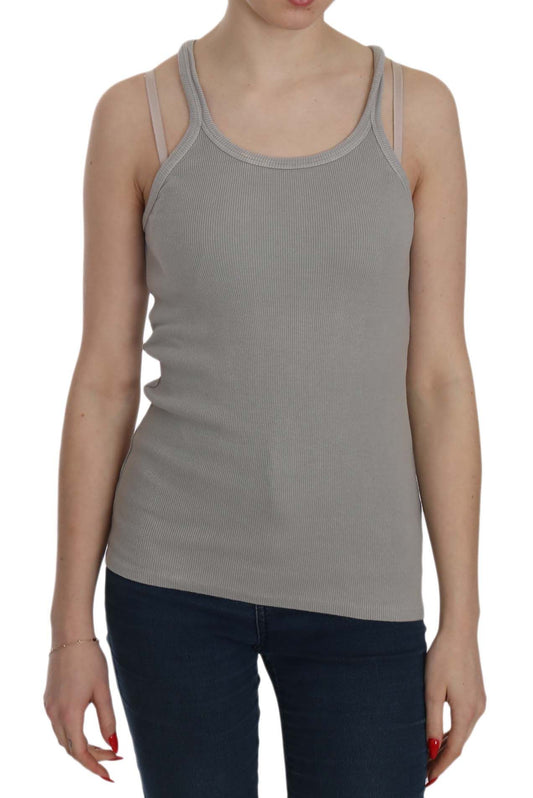 PINK MEMORIES Grey Sleeveless Spaghetti Strap Shirt $254.00 PINK MEMORIES Luzworld