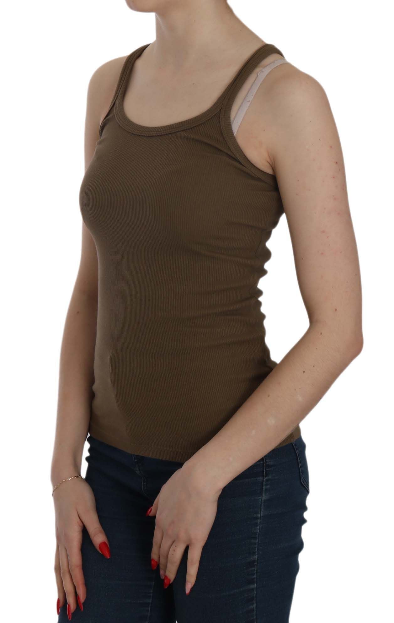 PINK MEMORIES Brown Sleeveless Spaghetti Strap Blouse Top $254.00 PINK MEMORIES Luzworld