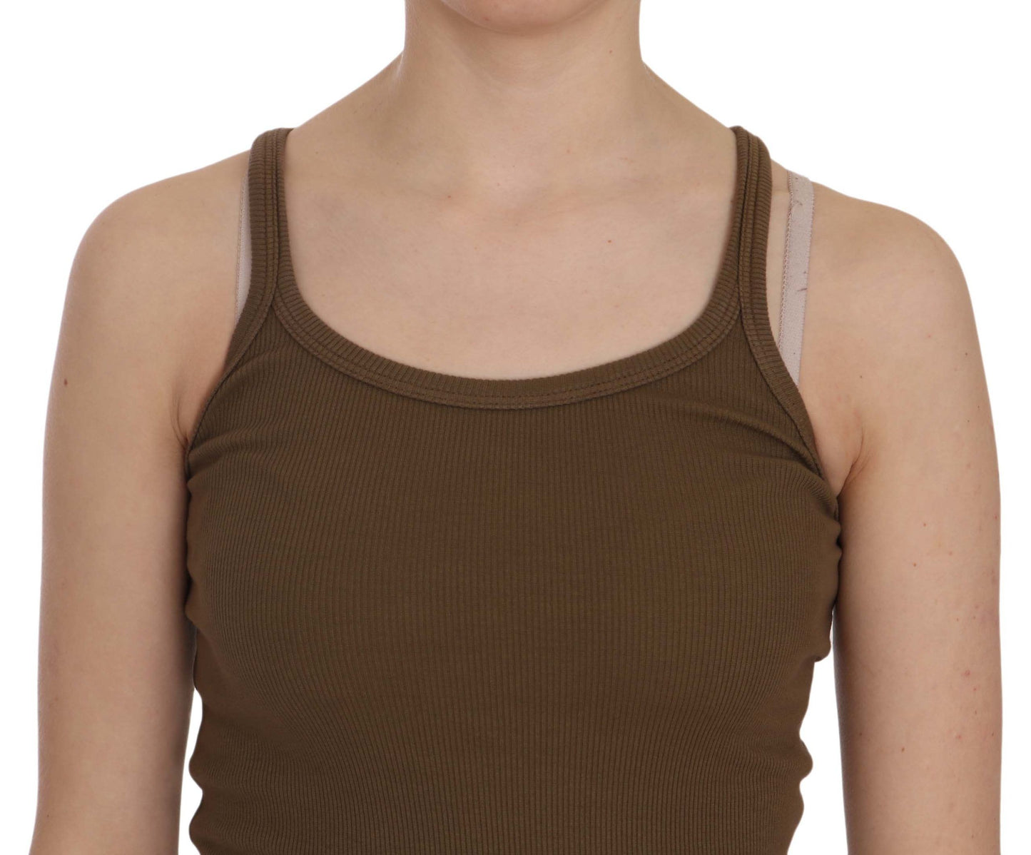PINK MEMORIES Brown Sleeveless Spaghetti Strap Blouse Top $254.00 PINK MEMORIES Luzworld