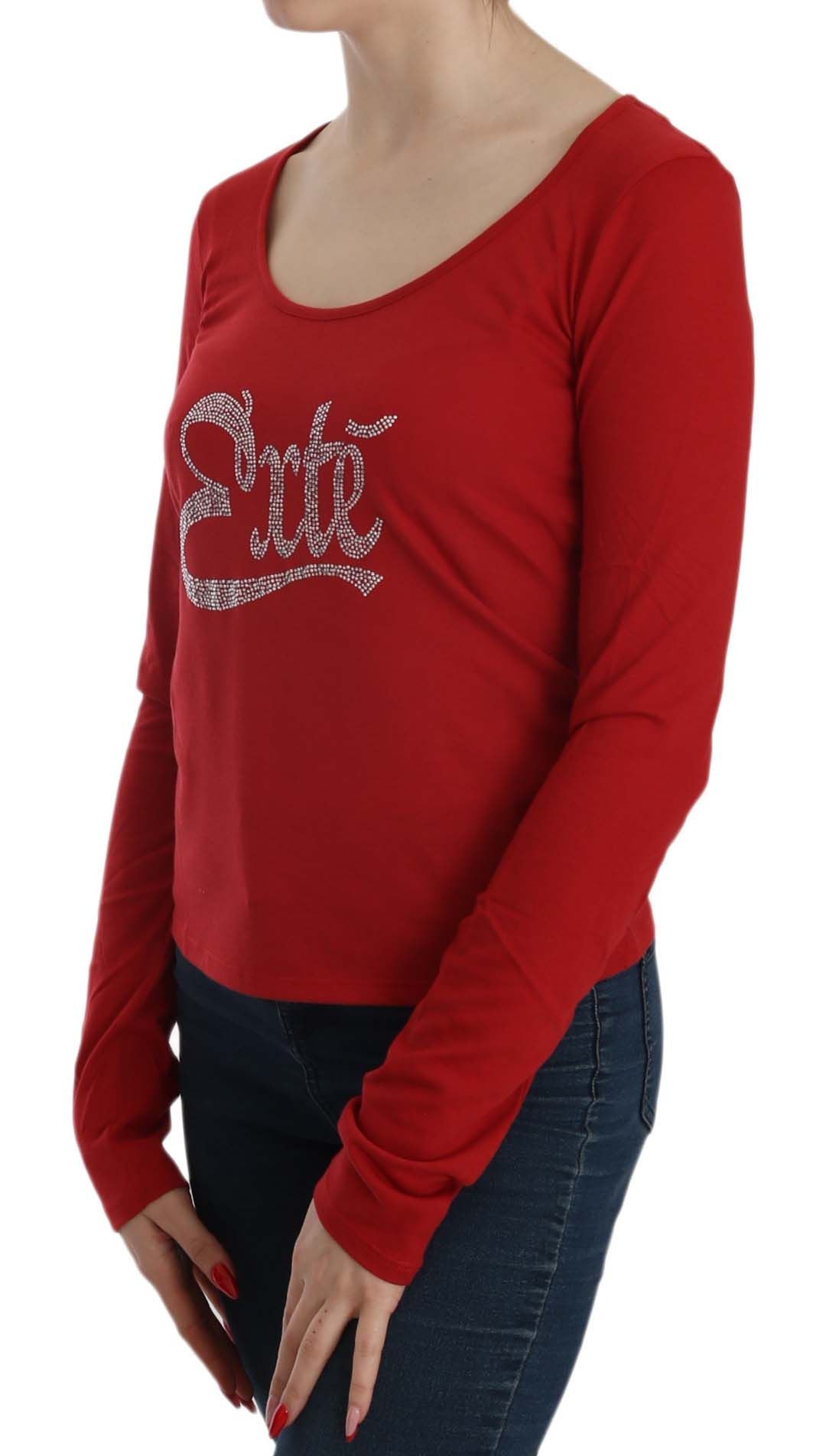 Exte Red Crystal Embellished Long Sleeve Blouse $254.00 Exte Luzworld
