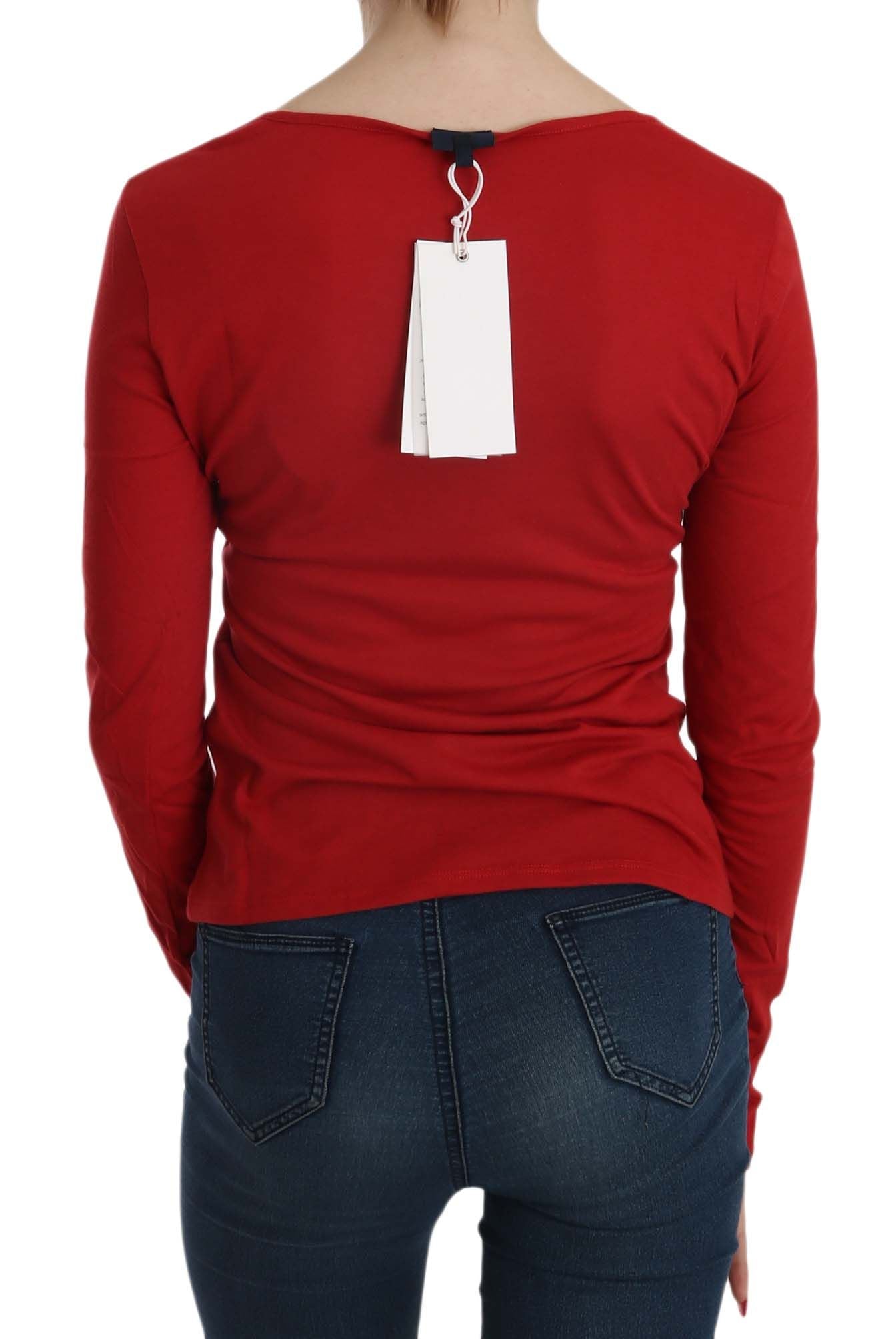 Exte Red Crystal Embellished Long Sleeve Blouse $254.00 Exte Luzworld