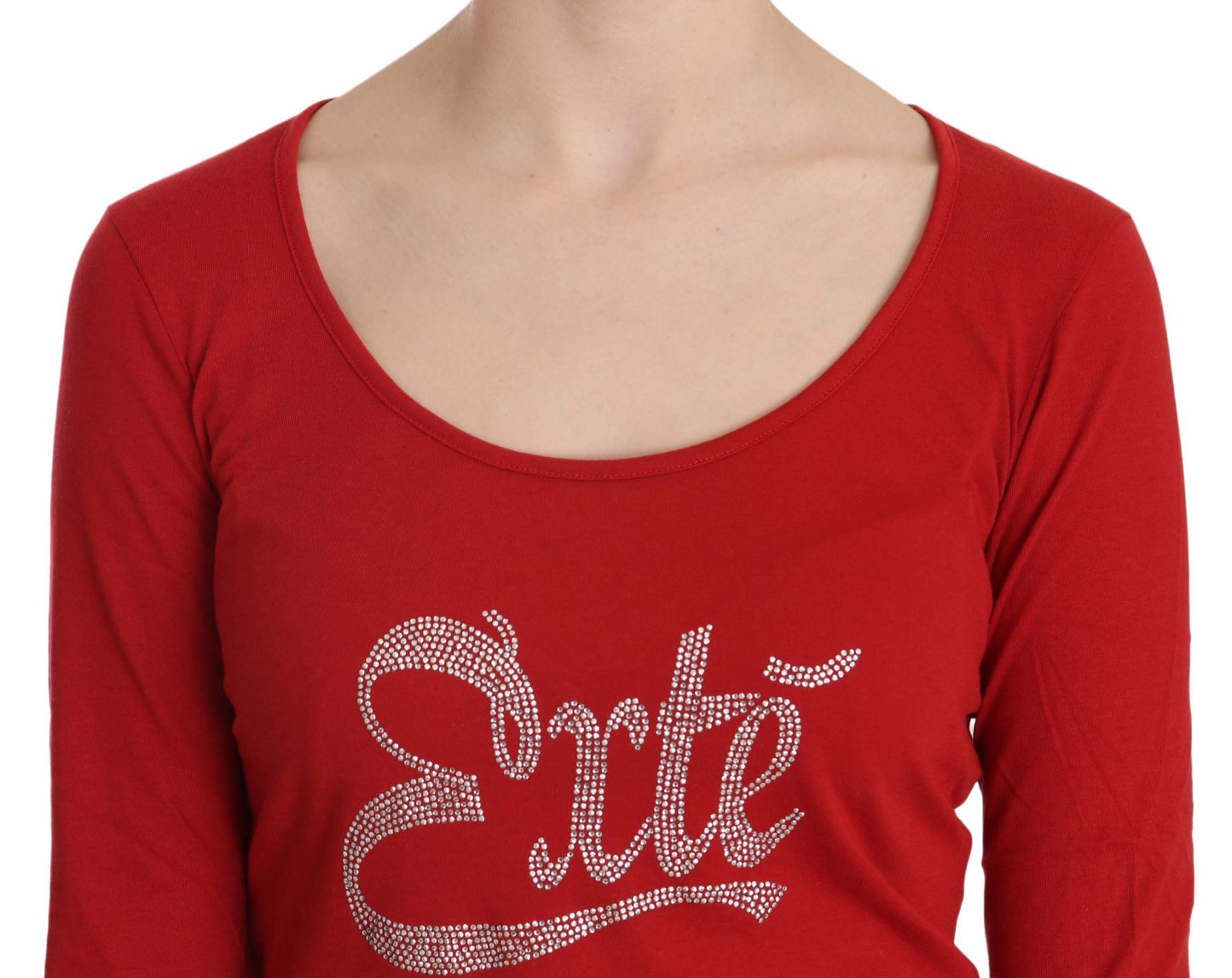 Exte Red Crystal Embellished Long Sleeve Blouse $254.00 Exte Luzworld