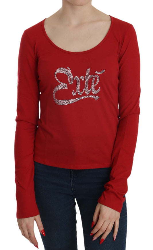 Exte Red Crystal Embellished Long Sleeve Blouse $254.00 Exte Luzworld