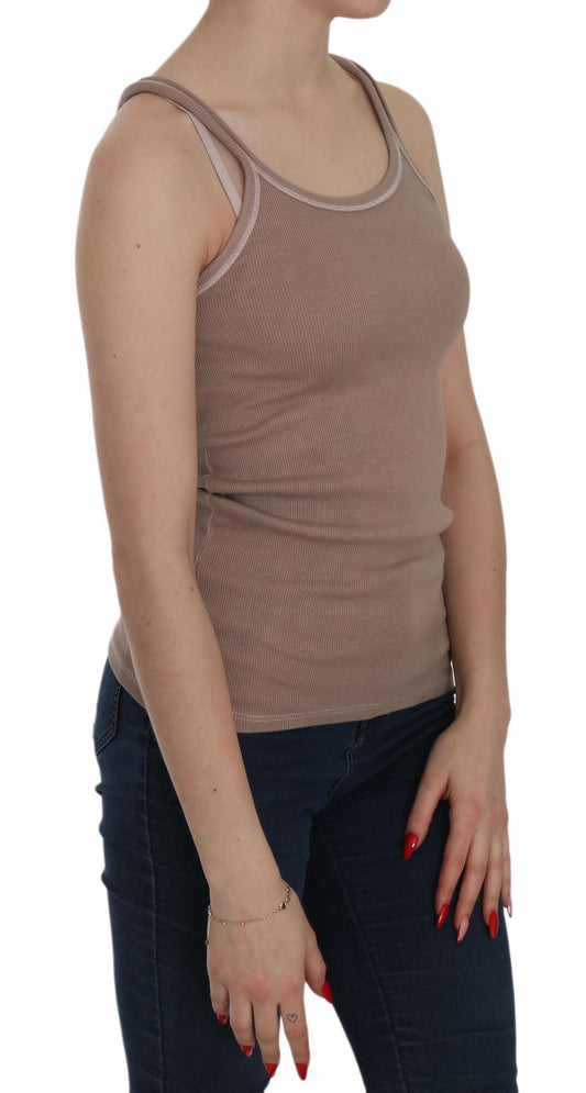 PINK MEMORIES Brown Sleeveless Spaghetti Strap Tank Blouse $254.00 PINK MEMORIES Luzworld