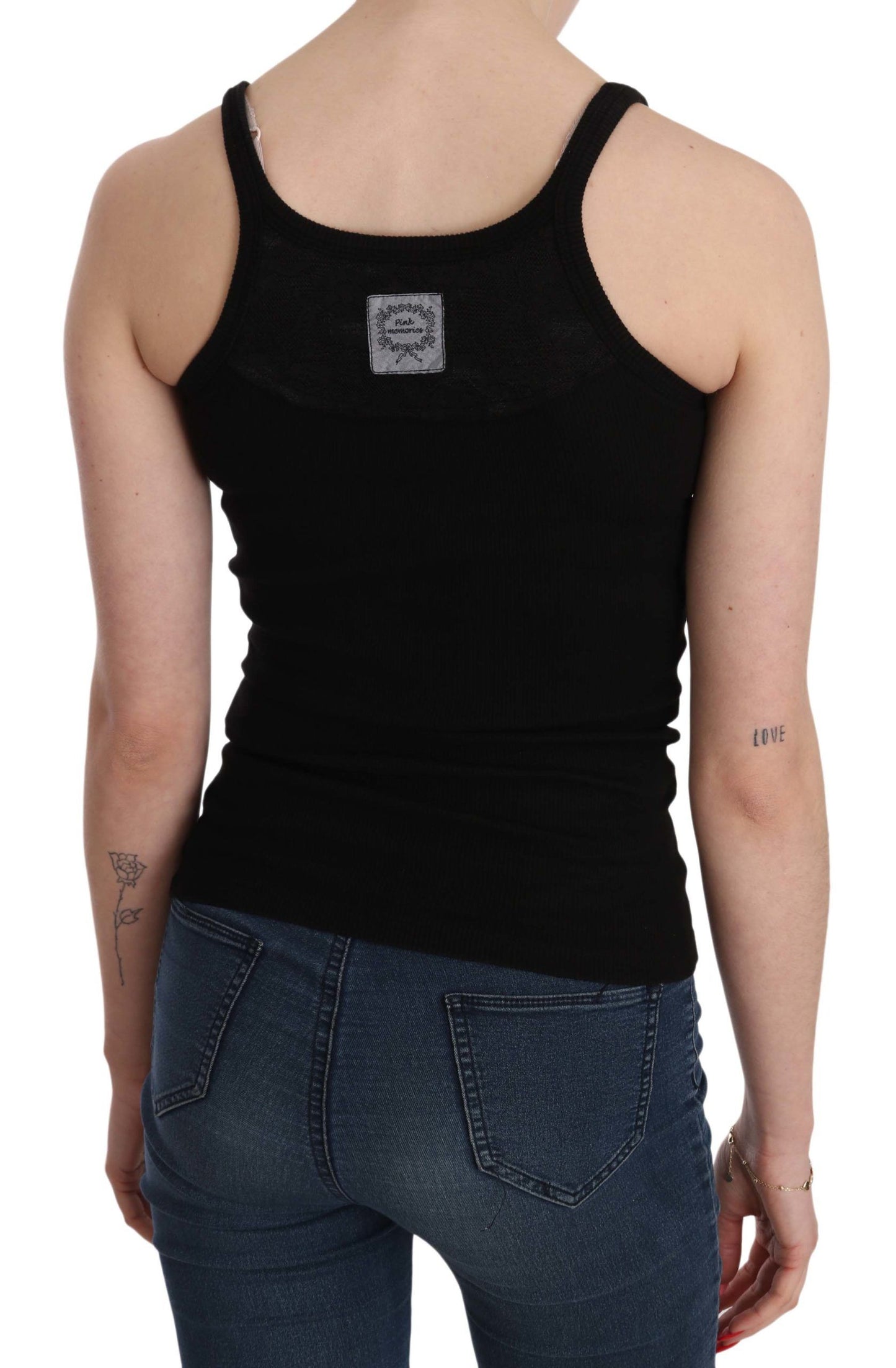PINK MEMORIES Black Sleeveless Spaghetti Strap Blouse $254.00 PINK MEMORIES Luzworld