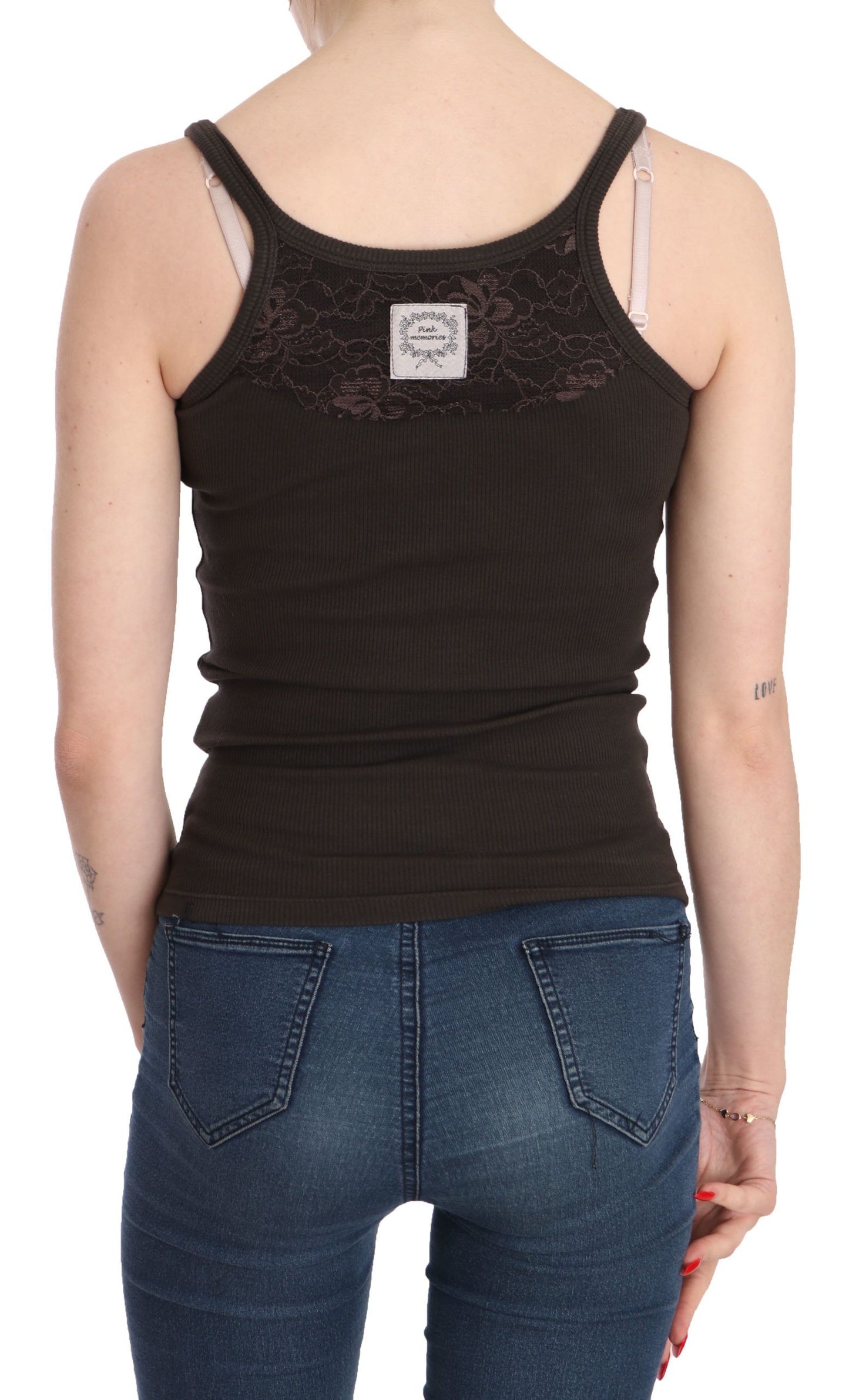 PINK MEMORIES Dark Brown Sleeveless Spaghetti Strap Blouse $254.00 PINK MEMORIES Luzworld