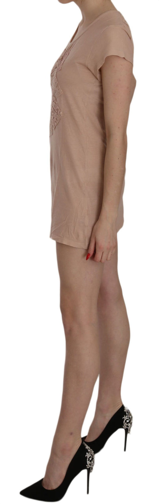 PINK MEMORIES Pink Lace Short Sleeve Shift Mini Dress $548.00 PINK MEMORIES Luzworld