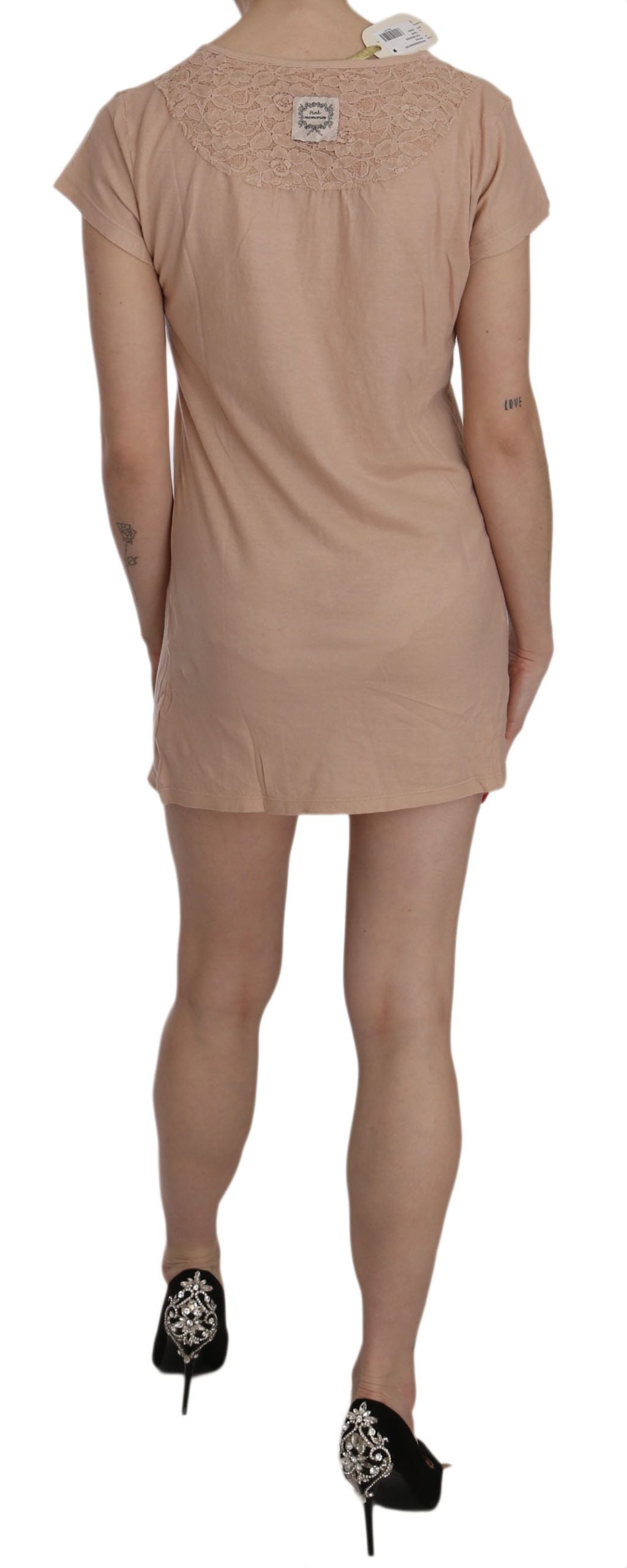 PINK MEMORIES Pink Lace Short Sleeve Shift Mini Dress $548.00 PINK MEMORIES Luzworld