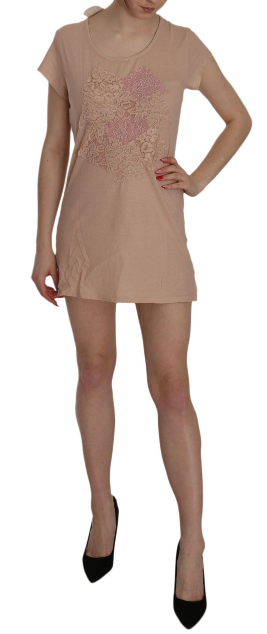 PINK MEMORIES Pink Lace Short Sleeve Shift Mini Dress $548.00 PINK MEMORIES Luzworld