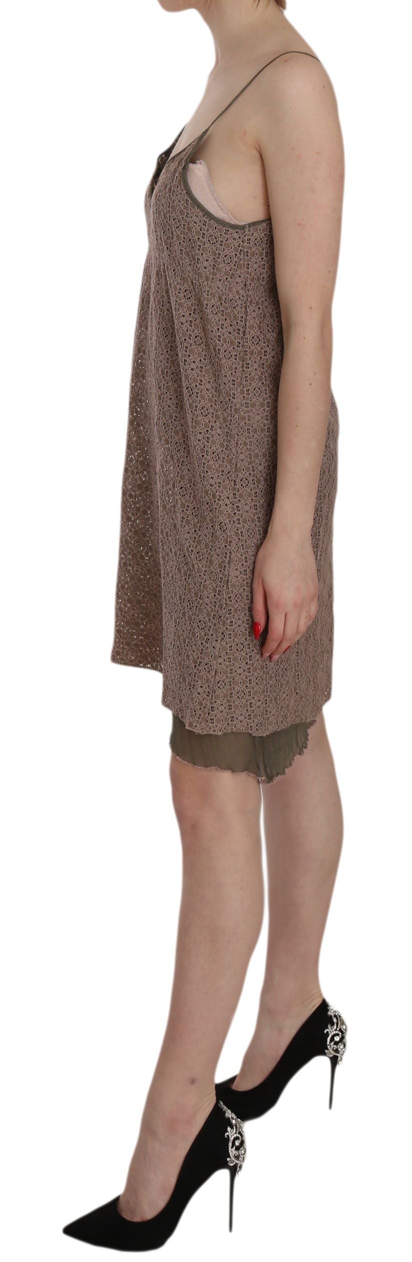 PINK MEMORIES Cotton Green Spaghetti Strap A-line Mini Dress $548.00 PINK MEMORIES Luzworld
