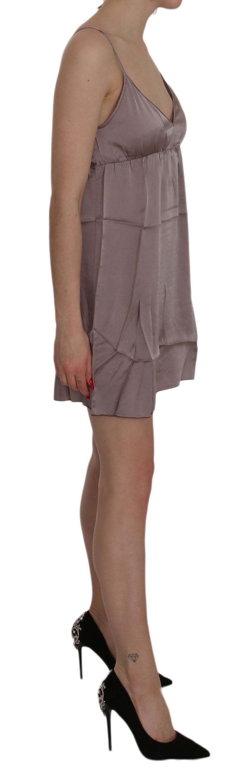PINK MEMORIES Purple Spaghetti A-line Mini Silk Dress $548.00 PINK MEMORIES Luzworld