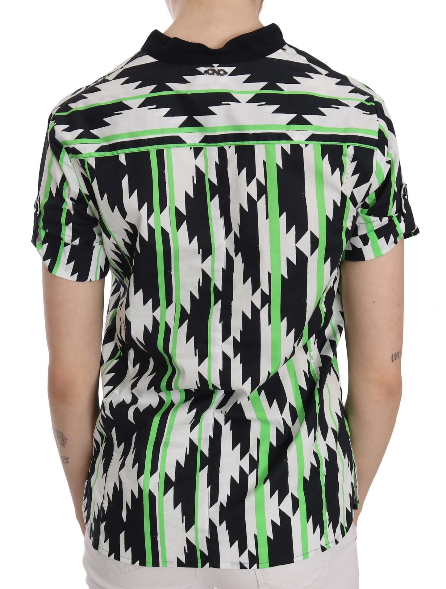 Costume National Multi Color Plunging Top Blouse $246.00 Costume National Luzworld