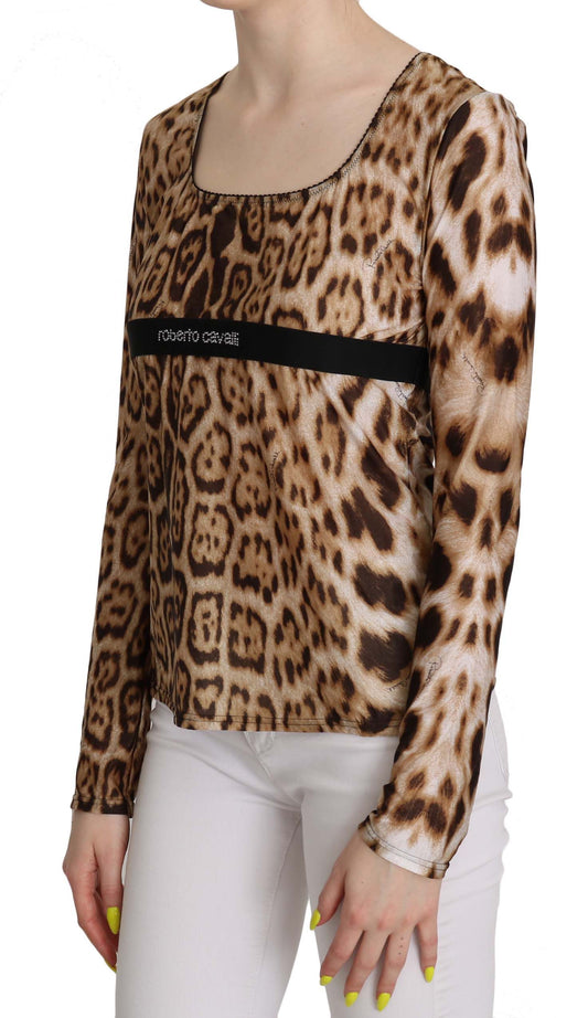 Roberto Cavalli Elegant Leopard Long Sleeve Top $321.00 Roberto Cavalli Luzworld