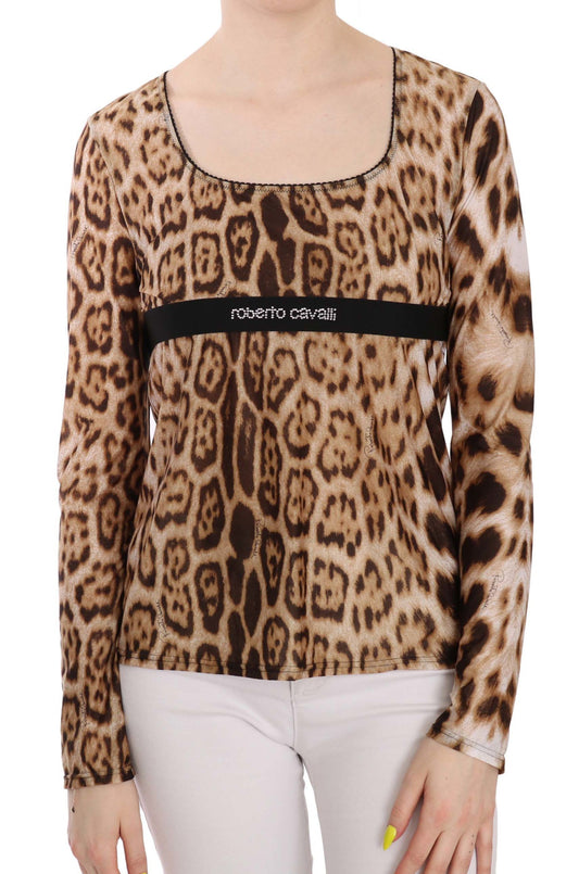 Roberto Cavalli Elegant Leopard Long Sleeve Top $321.00 Roberto Cavalli Luzworld